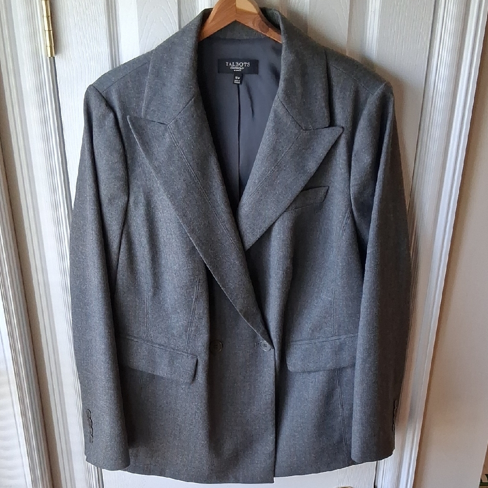 Talbots 99% Wool Gray Woman's Blazer